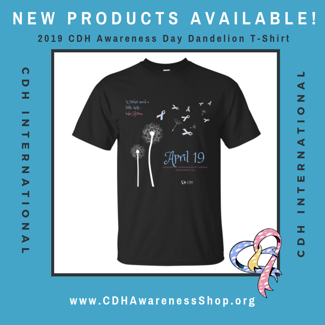 New Product Available: 2019 CDH Awareness Day Button T-Shirt!