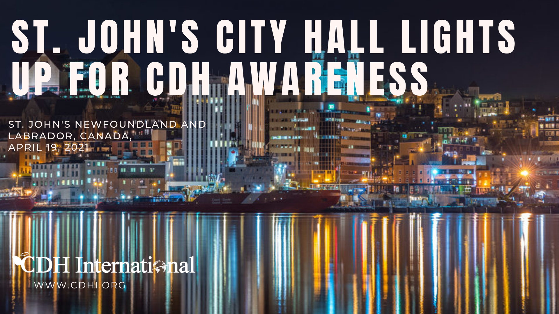 Charlottetown City Hall Lights Up for CDH Awareness