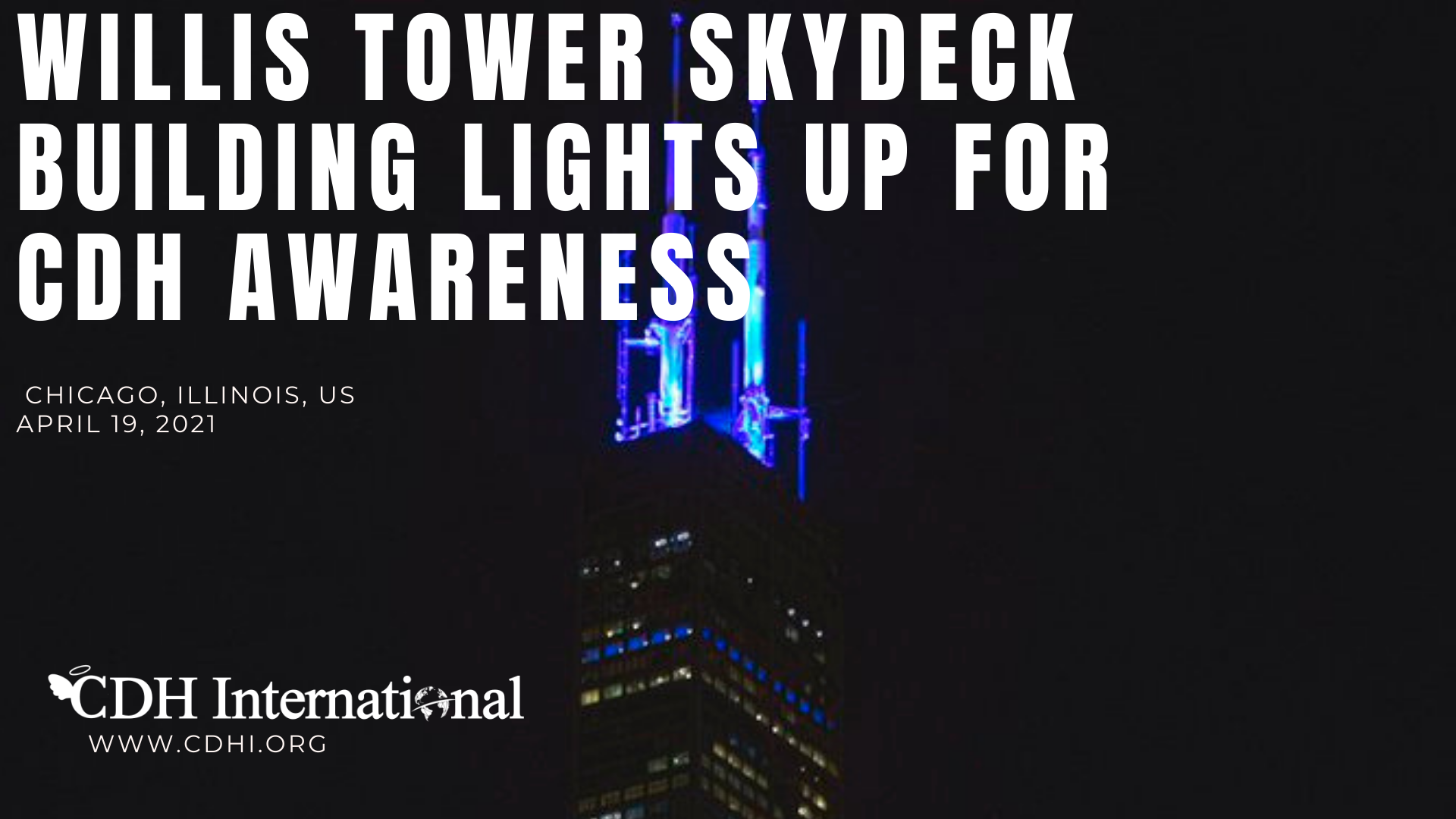 Indiana Power and Light Building Lights Up For CDH Awareness