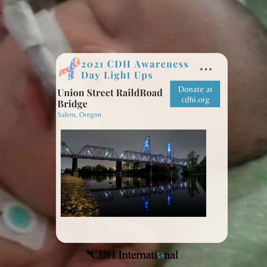 Union Street Railroad Bridge Lights Up For CDH Awareness