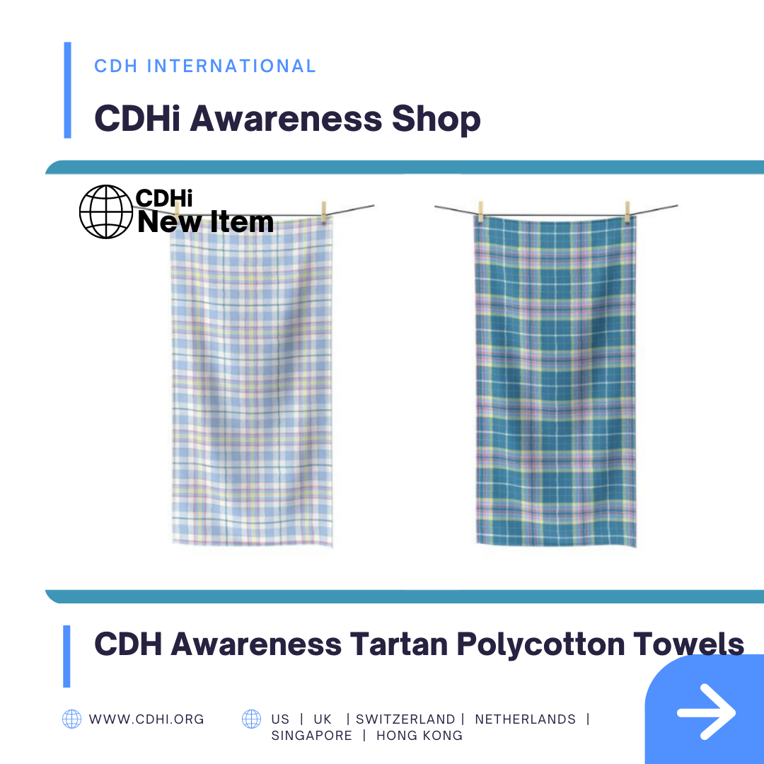 Official CDH Awareness Tartan Beach Towels – NEW Shop Item
