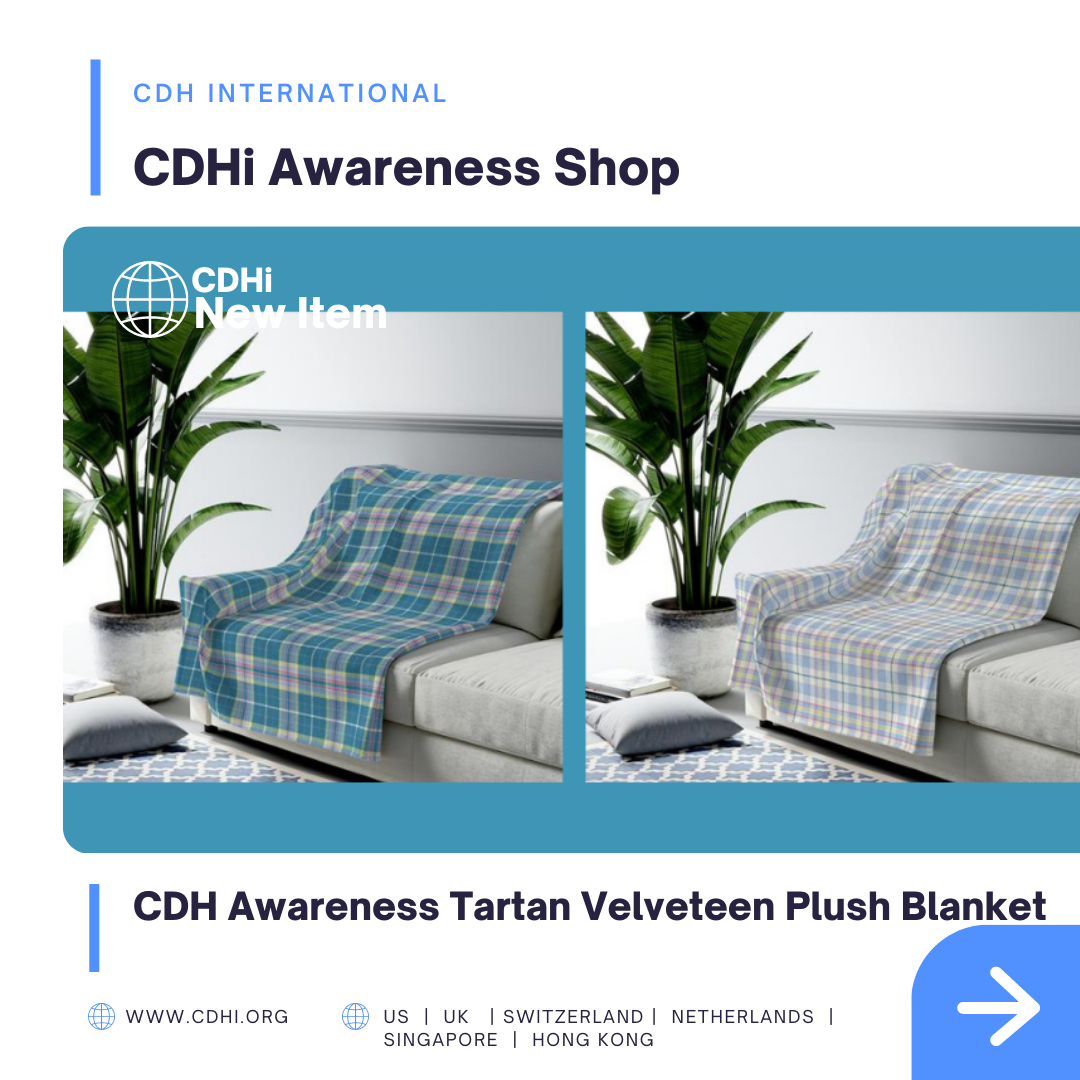 Official CDH Awareness Tartan Sherpa Fleece Blanket – NEW Shop Item