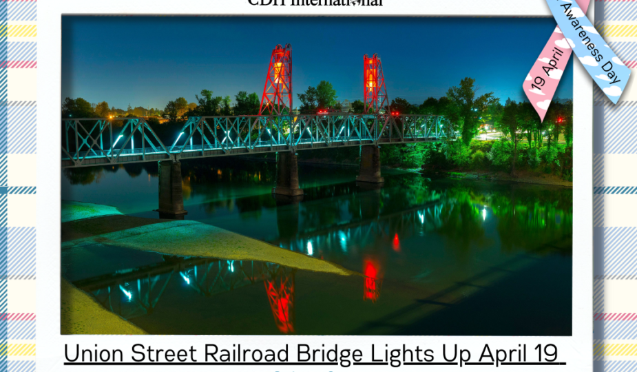 The Union Street Railroad Bridge Lights Up For CDH Awareness