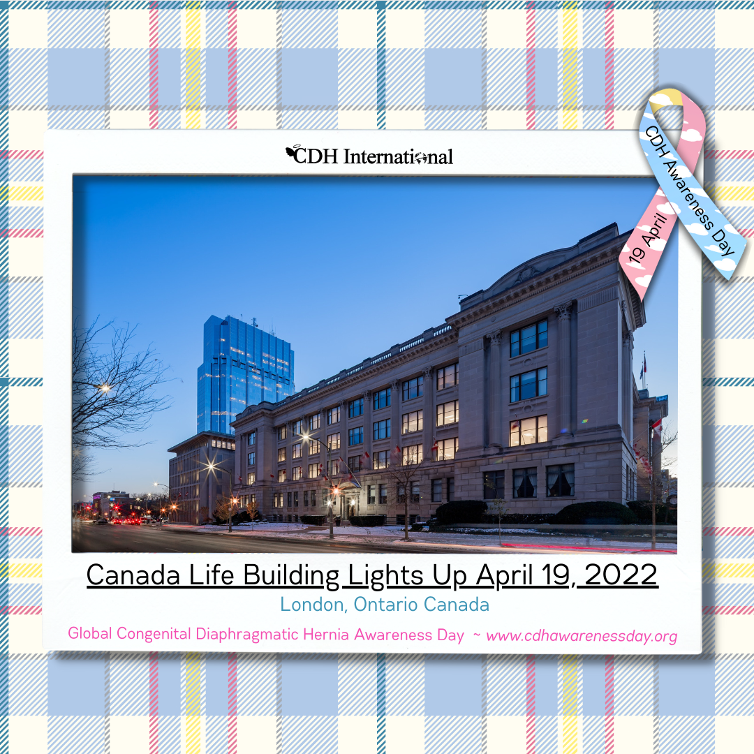 The Canada Life Building in Toronto Lights Up for CDH Awareness