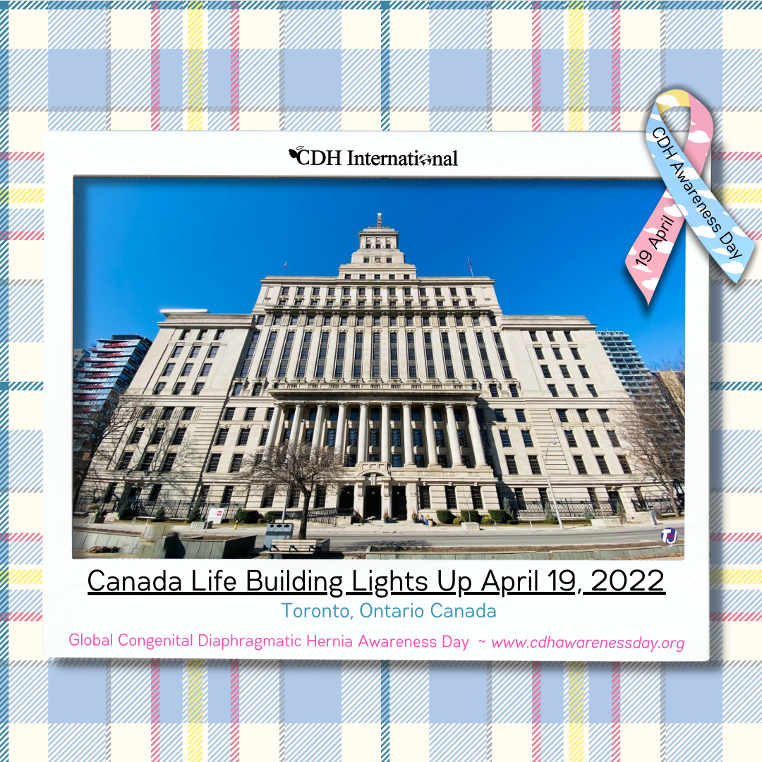 The Canada Life Building in London, Ontario Lights Up for CDH Awareness