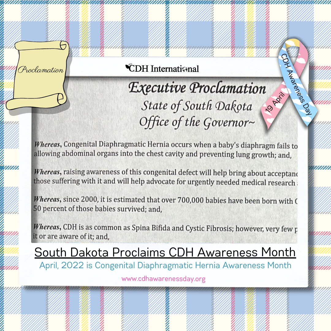 Iowa Proclaims April CDH Awareness Month