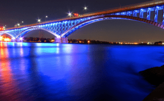 The Niagara Falls Illumination Board Lights Up For CDH Awareness